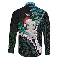 New Zealand Personalised Family Matching Tank Maxi Dress and Hawaiian Shirt Meri Kirihimete Kowhaiwhai Mix Paua Shell - Emerald