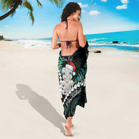 New Zealand Personalised Sarong Meri Kirihimete Kowhaiwhai Mix Paua Shell - Emerald