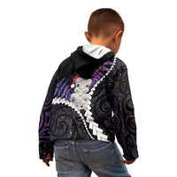 New Zealand Personalised Kid Hoodie Meri Kirihimete Kowhaiwhai Mix Paua Shell - Amethys