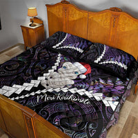 New Zealand Personalised Quilt Bed Set Meri Kirihimete Kowhaiwhai Mix Paua Shell - Amethys