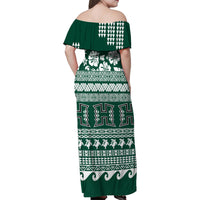 Hawaii Rainbow Warriors Christmas Family Matching Off Shoulder Maxi Dress and Hawaiian Shirt Kakau Motifs LT7 - Polynesian Pride