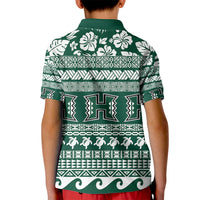 Hawaii Rainbow Warriors Christmas Kid Polo Shirt Kakau Motifs LT7 - Polynesian Pride