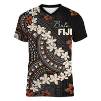 Bula Fiji Women's Day Women V-Neck T-Shirt Classic Masi Tapa LT7 Female Brown - Polynesian Pride