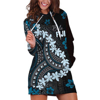 Bula Fiji Women's Day Hoodie Dress Indigo Masi Tapa