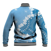 Bula Fiji Women's Day Baseball Jacket Turquoise Masi Tapa