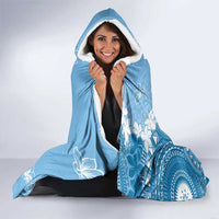 Bula Fiji Women's Day Hooded Blanket Turquoise Masi Tapa LT7 - Polynesian Pride