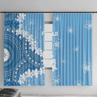 Bula Fiji Women's Day Window Curtain Turquoise Masi Tapa LT7