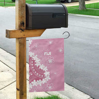 Bula Fiji Women's Day Garden Flag Pink Masi Tapa