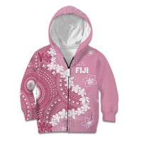 Bula Fiji Women's Day Kid Hoodie Pink Masi Tapa