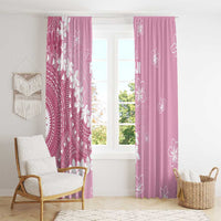 Bula Fiji Women's Day Window Curtain Pink Masi Tapa