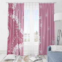 Bula Fiji Women's Day Window Curtain Pink Masi Tapa