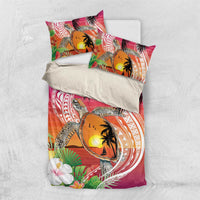 Polynesian Dreamy Turtle Bedding Set Sunset Scenery