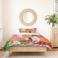 Polynesian Dreamy Turtle Bedding Set Sunset Scenery