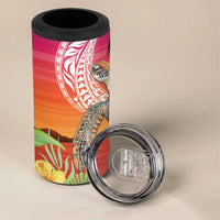 Polynesian Dreamy Turtle 4 in 1 Can Cooler Tumbler Sunset Scenery