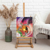 Polynesian Dreamy Turtle Canvas Wall Art Sunset Scenery