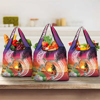 Polynesian Dreamy Turtle Grocery Bag Sunset Scenery