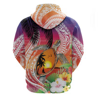 Polynesian Dreamy Turtle Hoodie Sunset Scenery