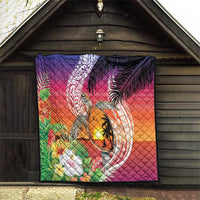 Polynesian Dreamy Turtle Quilt Sunset Scenery