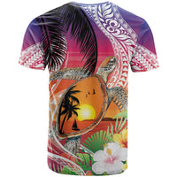 Polynesian Dreamy Turtle T Shirt Sunset Scenery