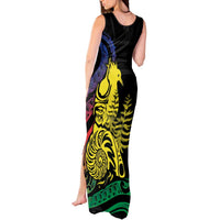New Caledonia Kanaky Tank Maxi Dress Stylized Fleche Faitiere With Kagu Bird