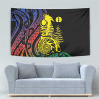 New Caledonia Kanaky Tapestry Stylized Fleche Faitiere With Kagu Bird