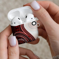 Bula Fiji Vintage Tapa AirPods Case Kaivity Masi Wave Motifs - Red