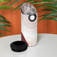 Bula Fiji Vintage Tapa 4 in 1 Can Cooler Tumbler Kaivity Masi Wave Motifs - Red LT7 - Polynesian Pride