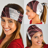 Bula Fiji Vintage Tapa Neck Gaiter Kaivity Masi Wave Motifs - Red LT7 - Polynesian Pride
