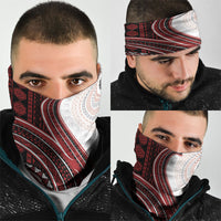 Bula Fiji Vintage Tapa Neck Gaiter Kaivity Masi Wave Motifs - Red LT7 - Polynesian Pride