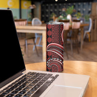 Bula Fiji Vintage Tapa Skinny Tumbler Kaivity Masi Wave Motifs - Red LT7 - Polynesian Pride