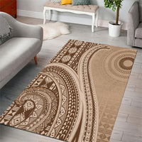Bula Fiji Vintage Tapa Area Rug Kaivity Masi Wave Motifs - Mocha