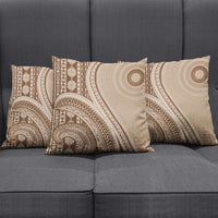 Bula Fiji Vintage Tapa Pillow Cover Kaivity Masi Wave Motifs - Mocha