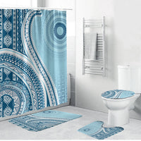 Bula Fiji Vintage Tapa Bathroom Set Kaivity Masi Wave Motifs - Turquoise