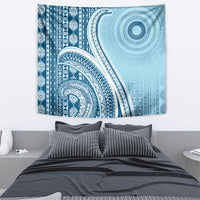 Bula Fiji Vintage Tapa Tapestry Kaivity Masi Wave Motifs - Turquoise LT7 - Polynesian Pride