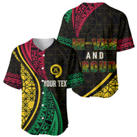 Personalised Vanuatu Baseball Jersey Melanesian Sand Drawing Mixed - Ni Van and Proud LT7 - Polynesian Pride