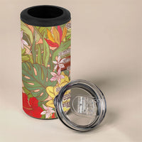 Mahalo Hawaii - Ka Pule a ka Haku 4 in 1 Can Cooler Tumbler Tropical Flowers LT7 - Polynesian Pride