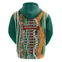 Mahalo Hawaii - Ka Pule a ka Haku Zip Hoodie Mixed Lei