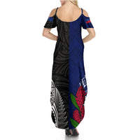 Personalised New Zealand Vs Samoa Rugby Summer Maxi Dress Go Champions LT7 - Polynesian Pride