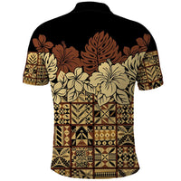 Niue Hiapo Motif Polo Shirt Tapa Classic - Black Ver