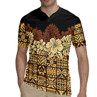 Niue Hiapo Motif Rugby Jersey Tapa Classic - Black Ver