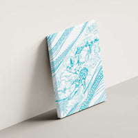 Sharks Couple Dreamy Polynesians Floral Sea Canvas Wall Art Turquoise LT7 - Polynesian Pride