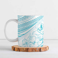 Sharks Couple Dreamy Polynesians Floral Sea Ceramic Mug Turquoise LT7 Turquoise - Polynesian Pride