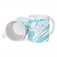 Sharks Couple Dreamy Polynesians Floral Sea Ceramic Mug Turquoise LT7 - Polynesian Pride