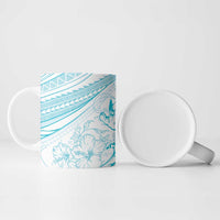 Sharks Couple Dreamy Polynesians Floral Sea Ceramic Mug Turquoise LT7 - Polynesian Pride