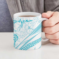 Sharks Couple Dreamy Polynesians Floral Sea Ceramic Mug Turquoise LT7 - Polynesian Pride