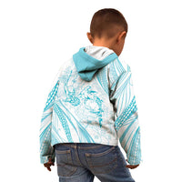 Sharks Couple Dreamy Polynesians Floral Sea Kid Hoodie Turquoise LT7 - Polynesian Pride
