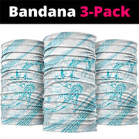 Sharks Couple Dreamy Polynesians Floral Sea Neck Gaiter Turquoise - Polynesian Pride
