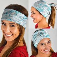 Sharks Couple Dreamy Polynesians Floral Sea Neck Gaiter Turquoise - Polynesian Pride