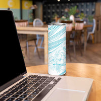 Sharks Couple Dreamy Polynesians Floral Sea Skinny Tumbler Turquoise LT7 - Polynesian Pride