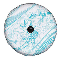 Sharks Couple Dreamy Polynesians Floral Sea Spare Tire Cover Turquoise LT7 - Polynesian Pride
